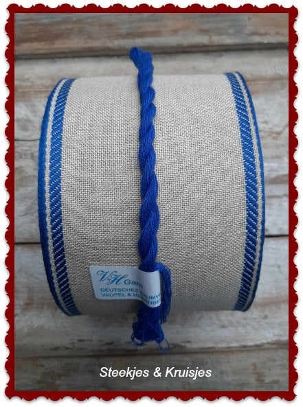 Natural Band With  Blue Deco Border Wide 100 mm
