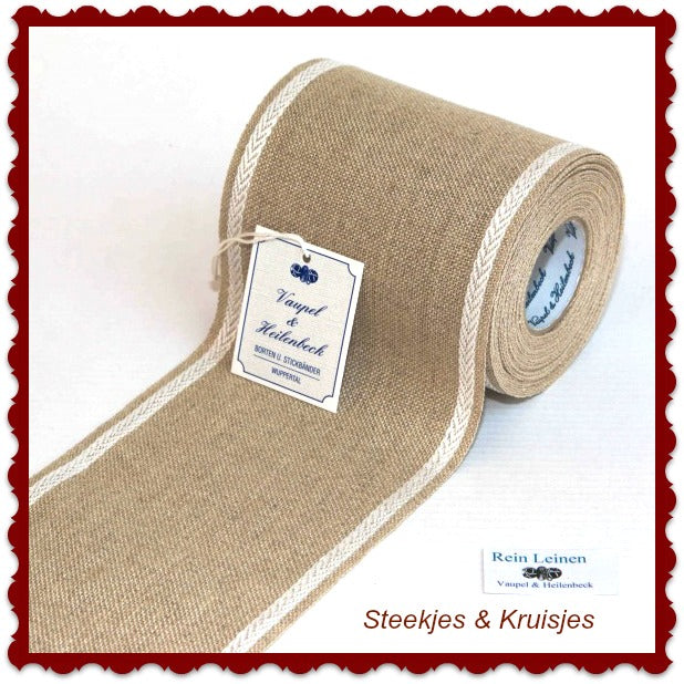 <tc>100 mm wide banding color natural with white deco edge</tc>