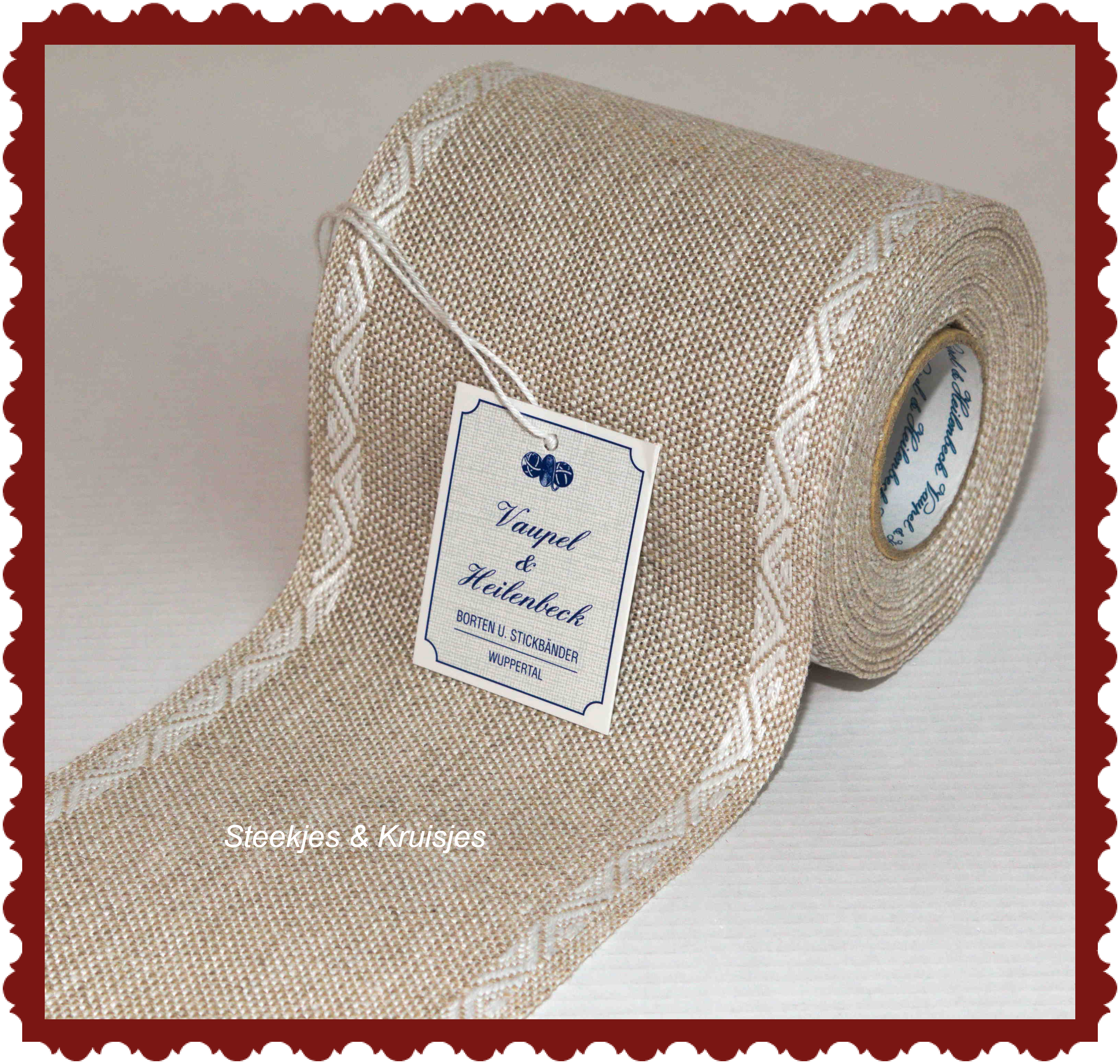 <transcy>60 mm Wide Banding With Ecru Jacquard Edge Color Natural</transcy>