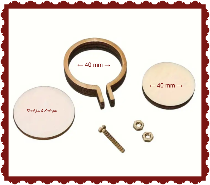 Borduurring mini  4 cm met schroef