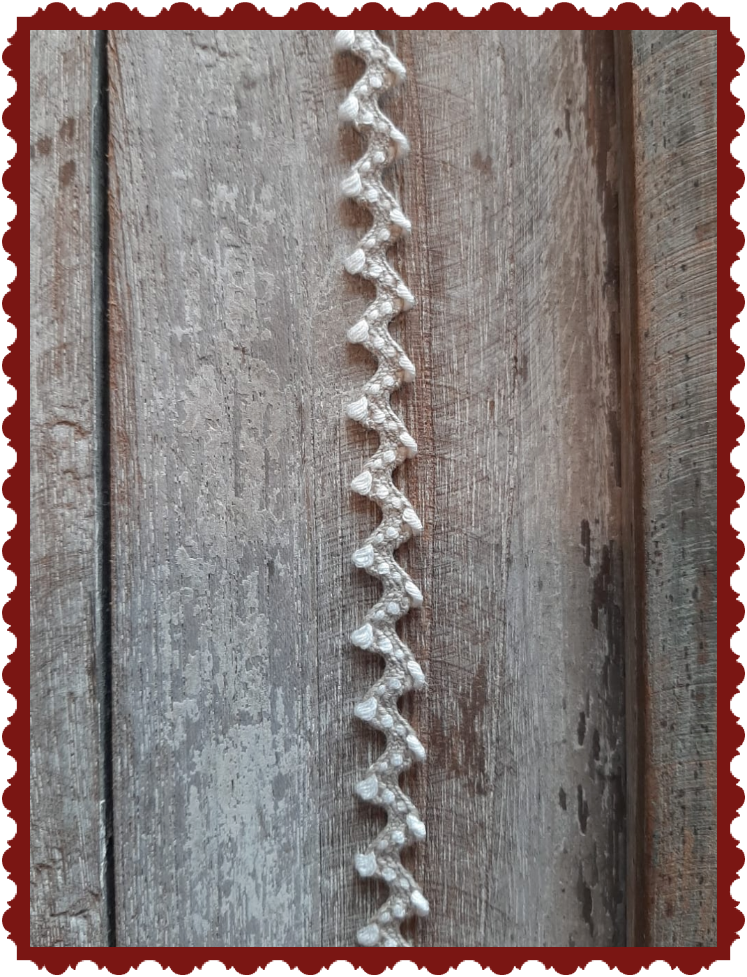 Serpentine bandje natuur met witte lusjes