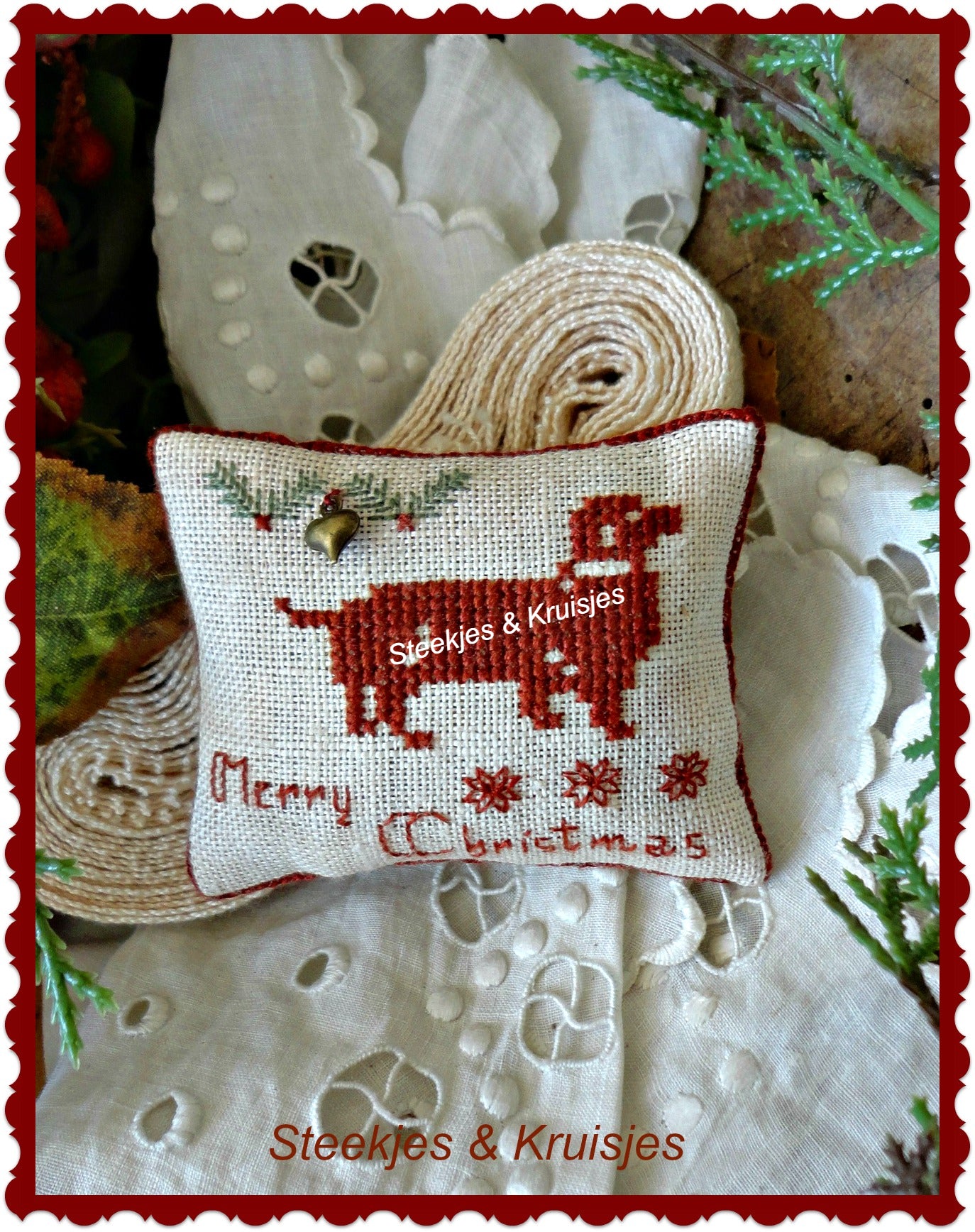 S & K "Merry Christmas Dachshund" pattern or package