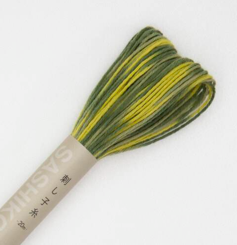 Olympus Sashiko Garen Vert Jaune Gemeleerd no. 95