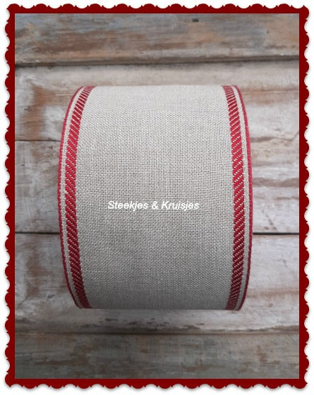 Natural Band With Bordeaux Red Deco Border Wide 100 mm
