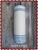 <transcy>200mm Wide Band Banding Antique White With Blue Striped & Checkered Border</transcy>