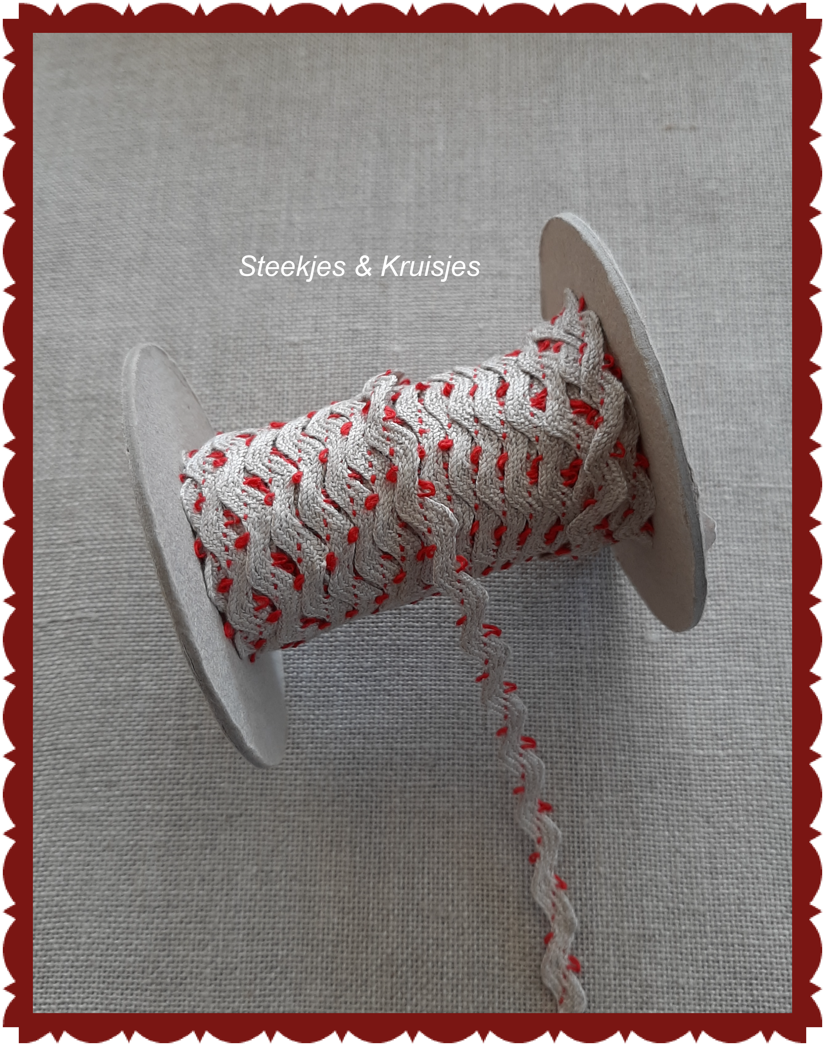 <tc>Serpentine Ribbon Natural With Red Loops</tc>