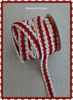 Linen colored strap with red crosses