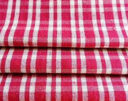 Kelsch fabric red diamond linen / cotton