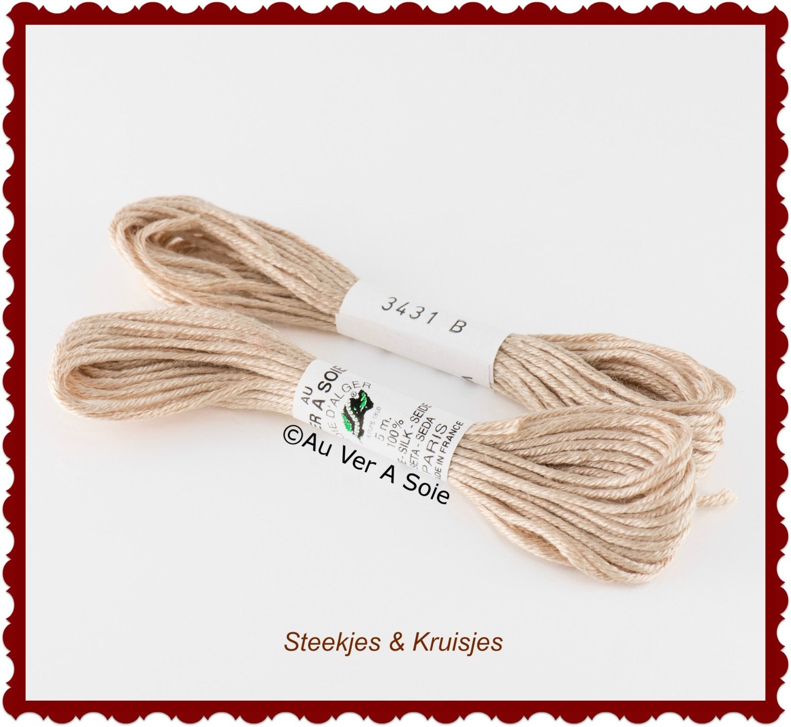 Au ver ie "soie d'alger" silk yarn color no. 3431