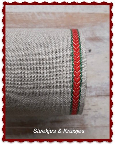 70 mm Breed Band Met Rood/Groene Deco Rand