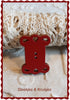 Wooden yarn ticket red