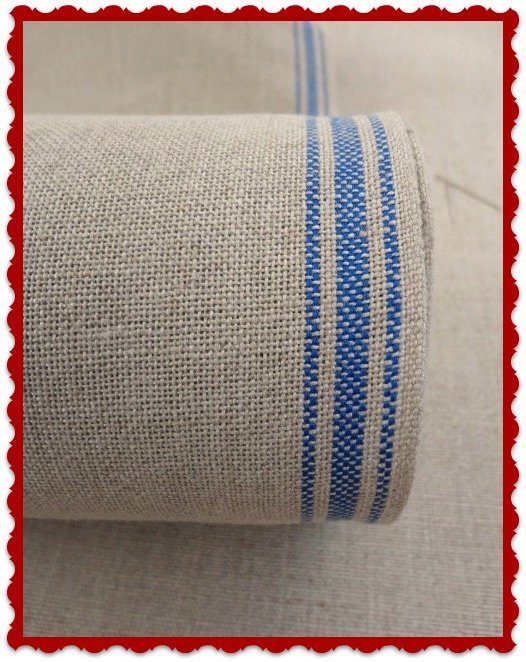 <transcy>170mm Wide Banding, Color Natural With Woven Double Blue Edge</transcy>