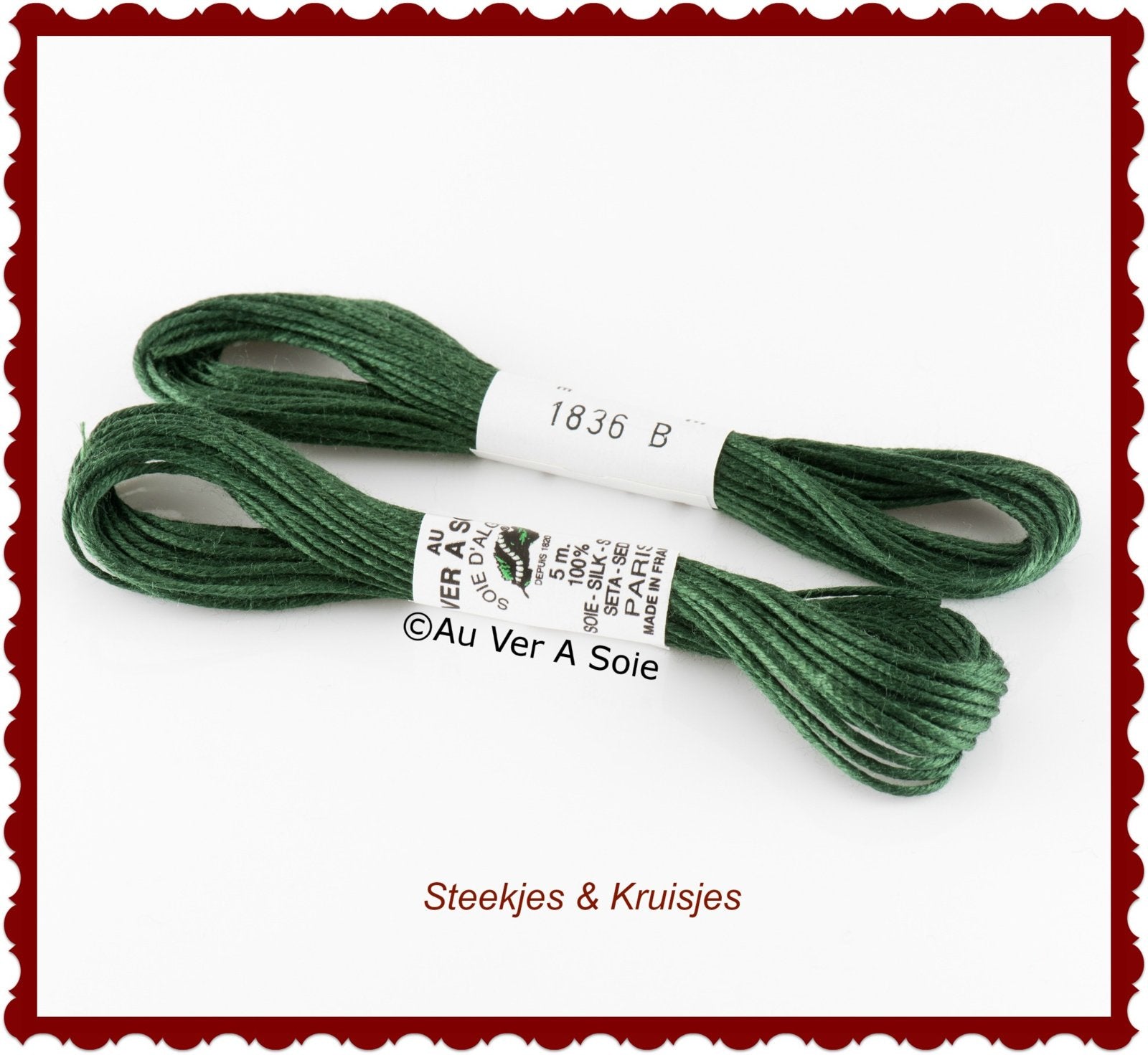Au ver ie "soie d'alger" silk yarn color no. 1836
