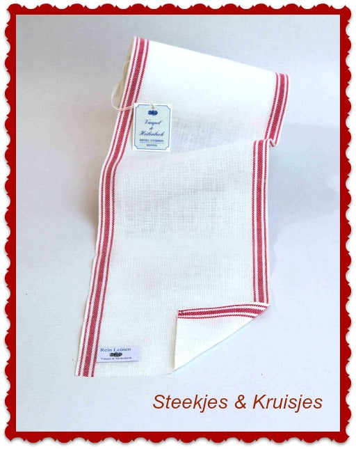 170 mm Breed Band Kleur Roomwit Met Rode Rand