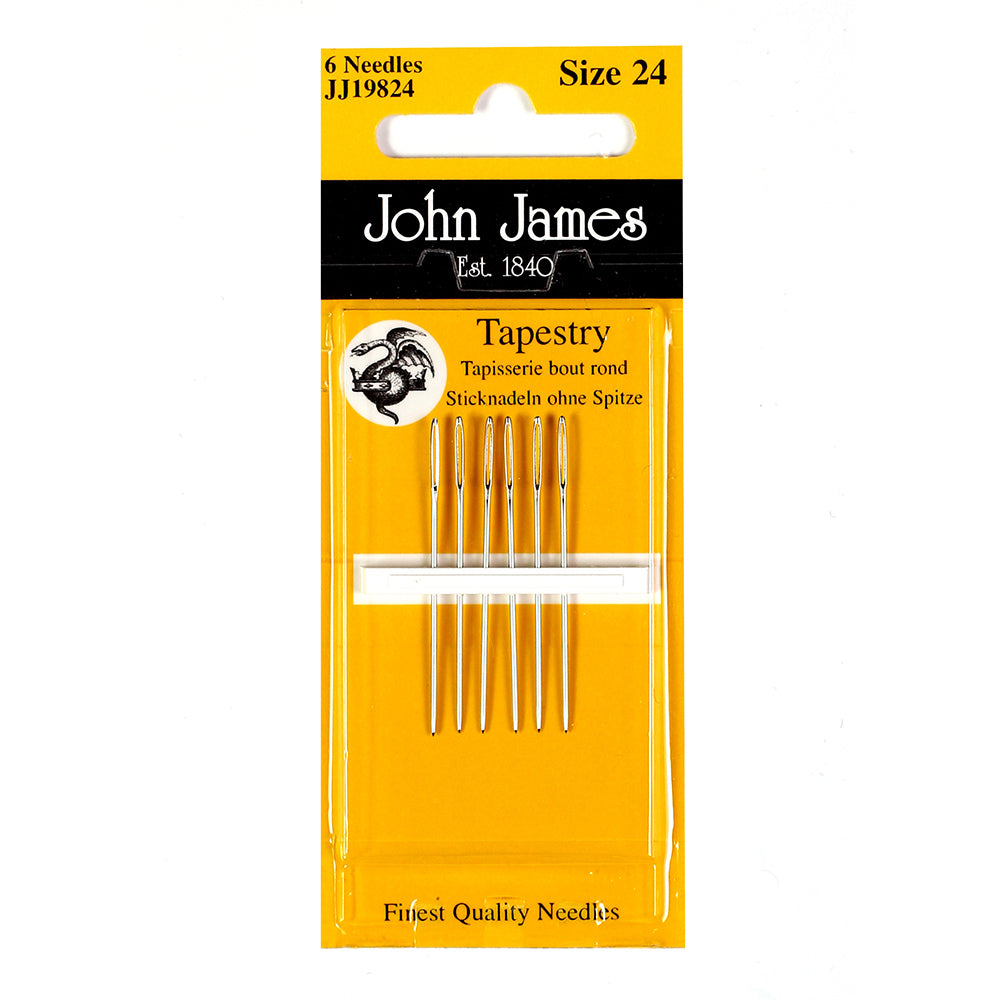 John James embroidery needles with blunt point size 24, 26 and 28