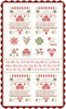 Christmas Stitched Sampler Panel Red/Green