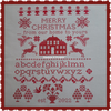 Load image in Gallery view, Christmas Stitched Sampler Panel Red