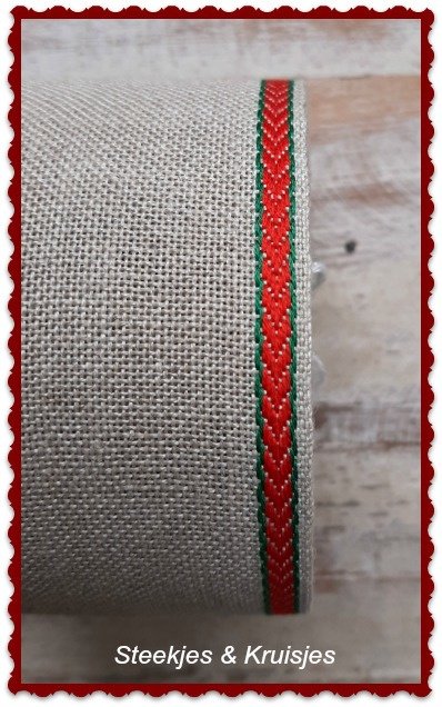 70 mm Breed Band Met Rood/Groene Deco Rand