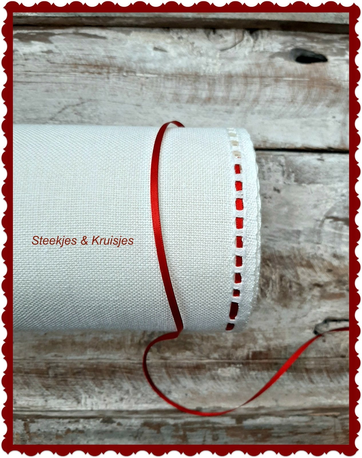 Narrow red satin ribbon 3 mm wide