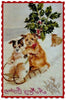 <transcy>Textile transfer Two Dogs On Sled, dimensions ± 2.4 x 3.2